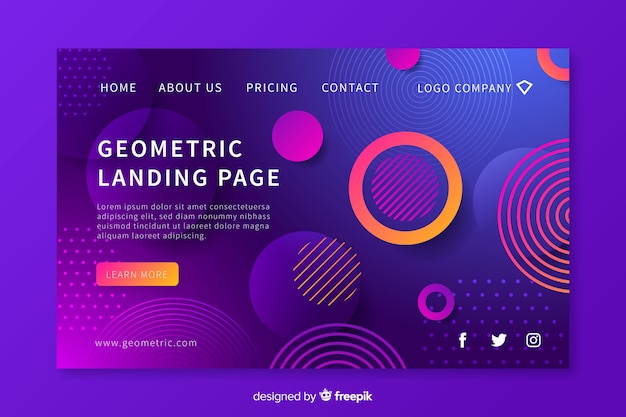 Geometric shapes landing page