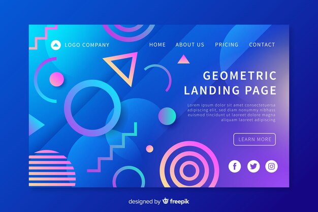 Geometric shapes landing page