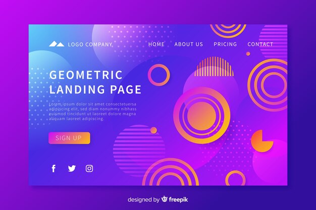 Geometric shapes landing page