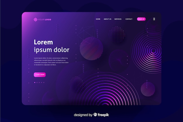 Geometric shapes landing page