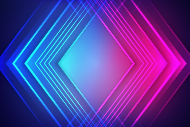 Geometric shapes neon lights background