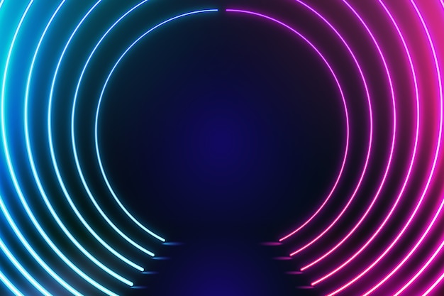 Free Vector geometric shapes neon lights background