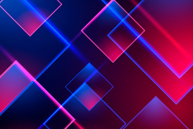 Geometric shapes neon lights background