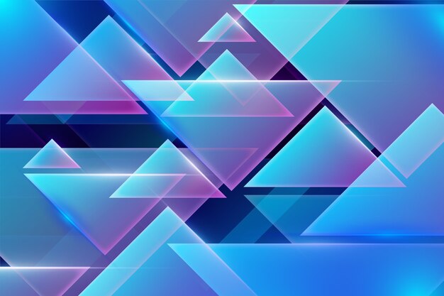 Geometric shapes neon lights background