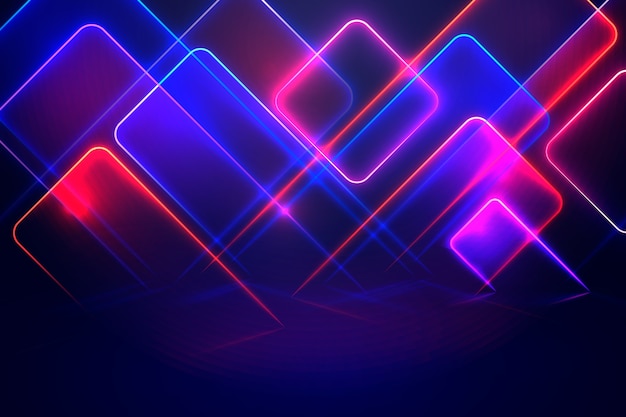 Geometric shapes neon lights background