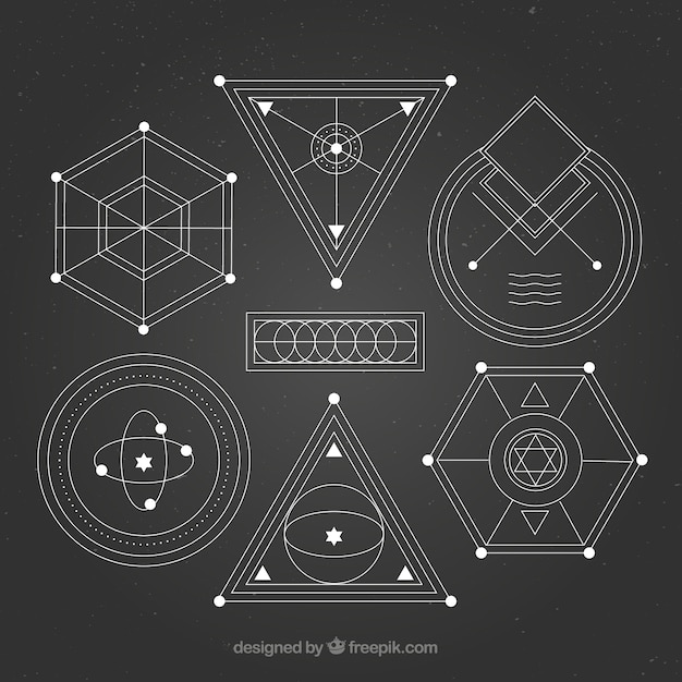 Free vector geometric shapes ornaments pack