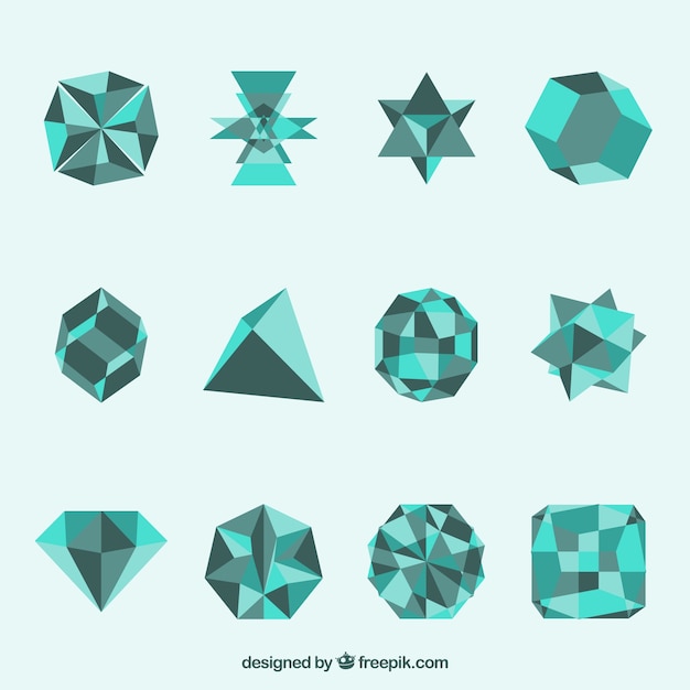 Free Vector geometric shapes in turquoise color