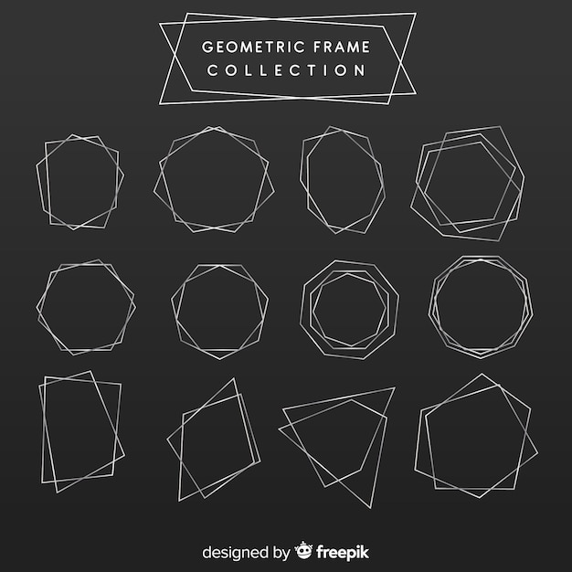 Free vector geometric silver frame collection