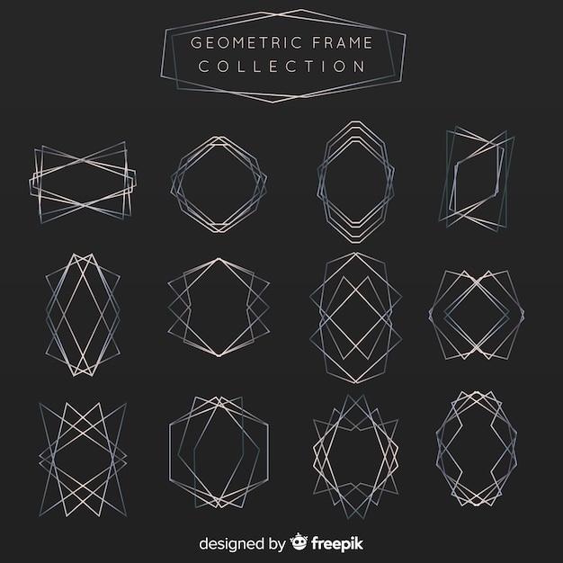 Free vector geometric silver frame collection