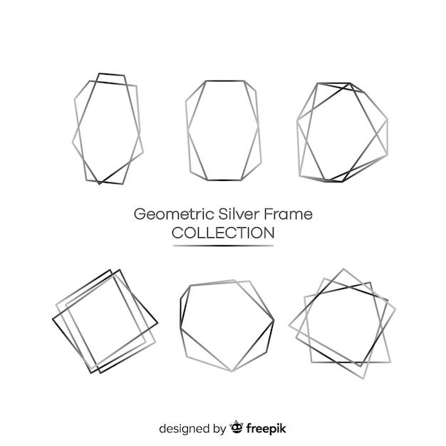 Free Vector geometric silver frame collection