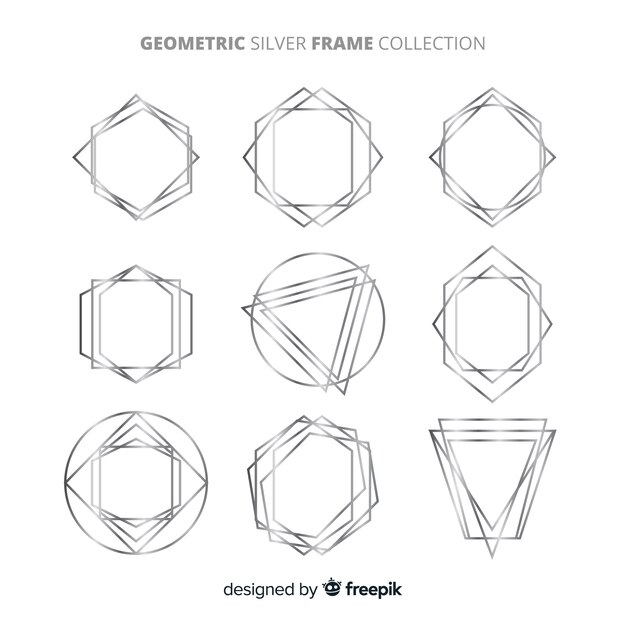 Geometric silver frame collection