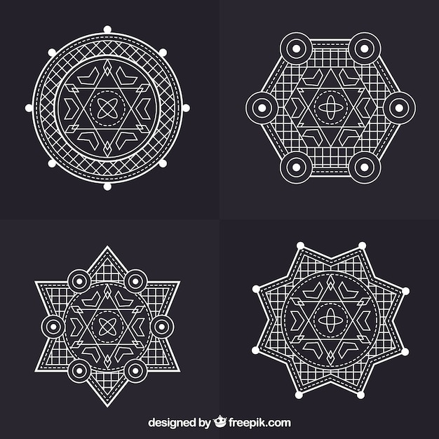 Free Vector geometric stars tattoo collection