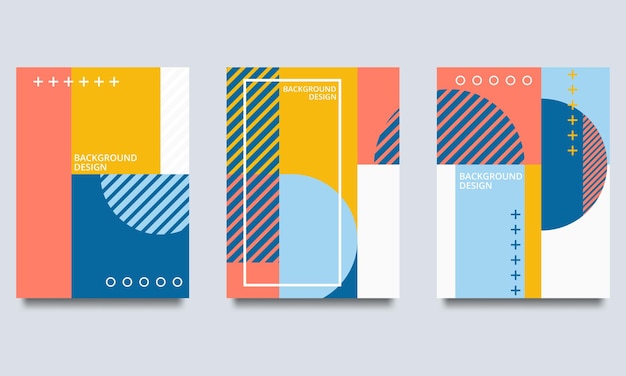 Geometric style brochure set Vector Illustration