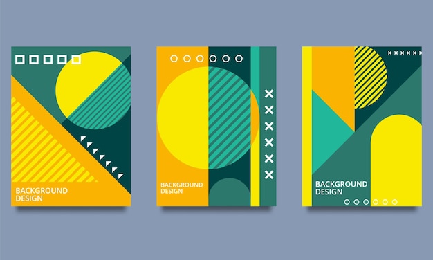 Geometric style brochure set Vector Illustration