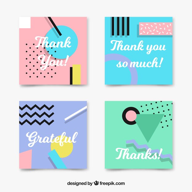 Geometric thank you cards collection