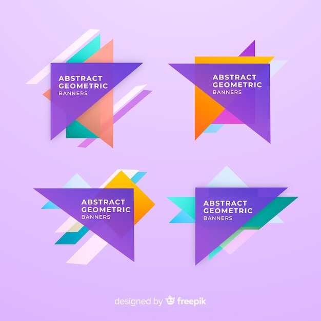 Geometric triangles banner collection