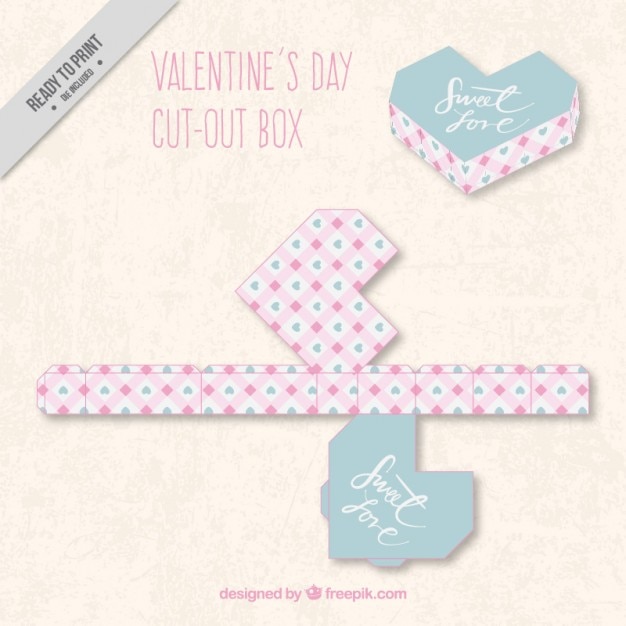 Free vector geometric valentines day cut out box