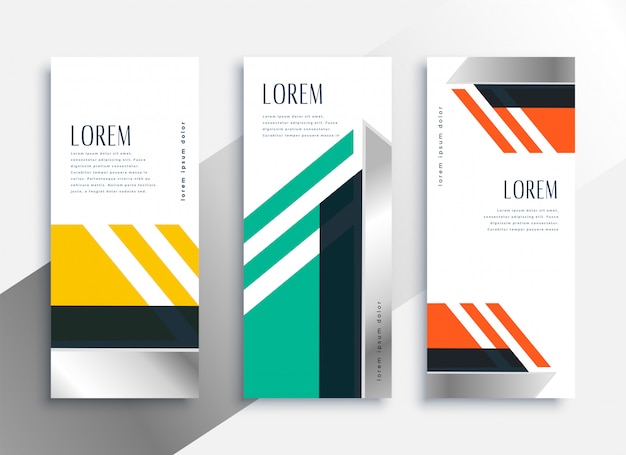 Geometric vertical banners in modern business style