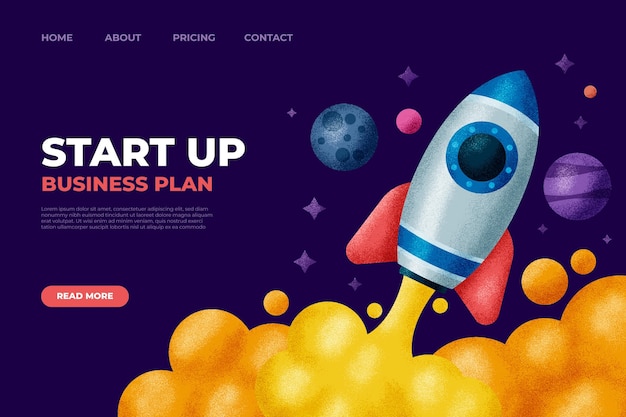 Geometric with grain start up landing page