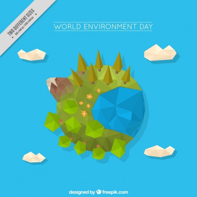 Free Vector geometric world environment day background