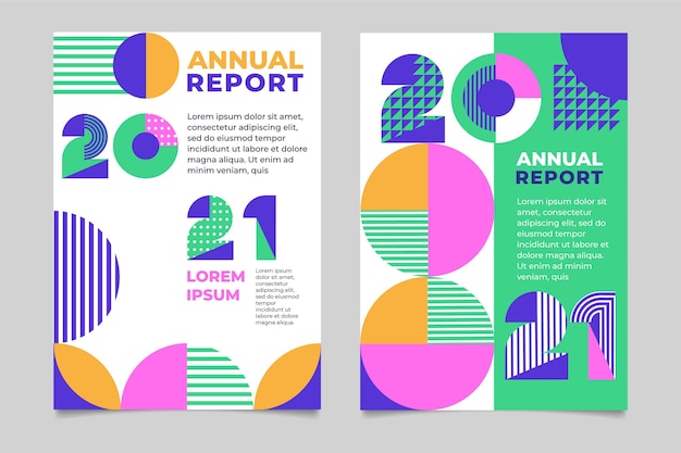 Geometrical annual report templates