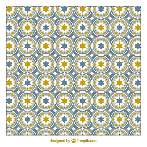 Free Vector geometrical arabic tiles pattern