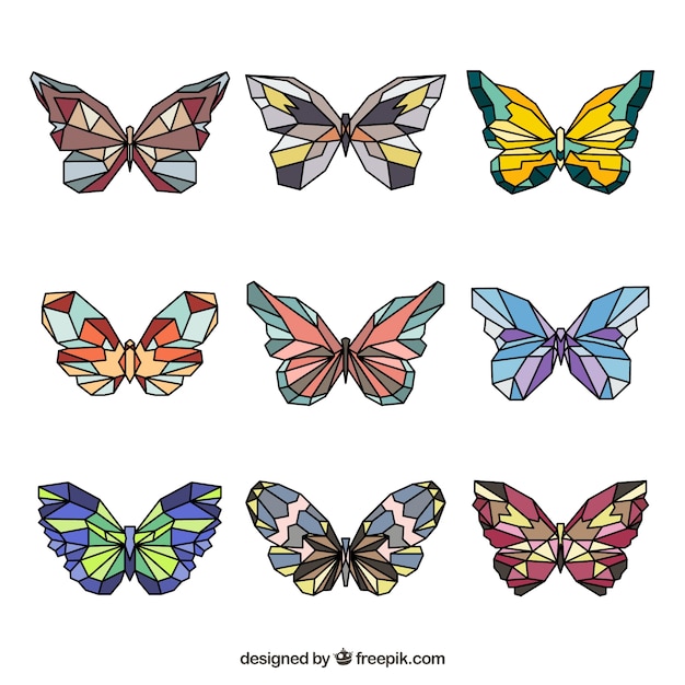 Geometrical butterflies pack