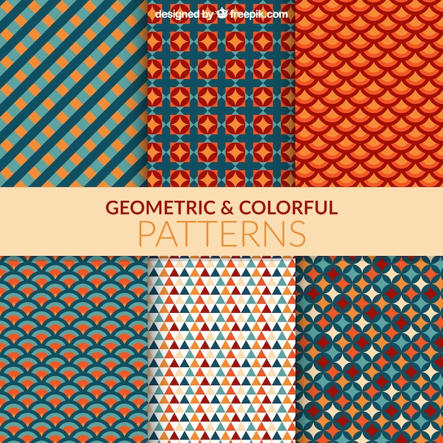 Free Vector geometrical and colorful patterns