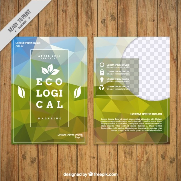 Free Vector geometrical ecological flyer