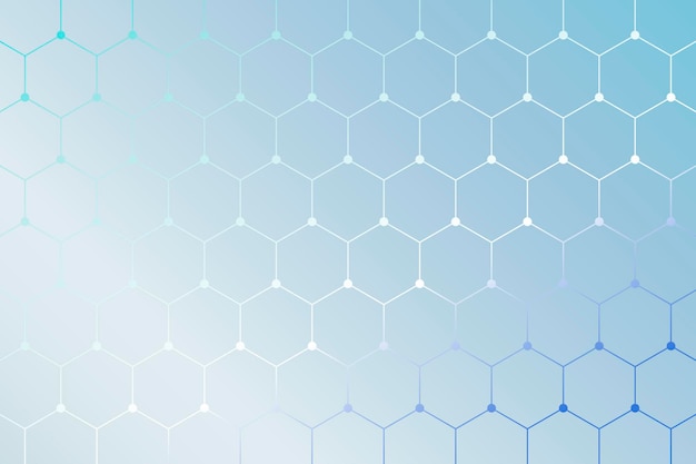 Geometrical honeycomb patterned blue background