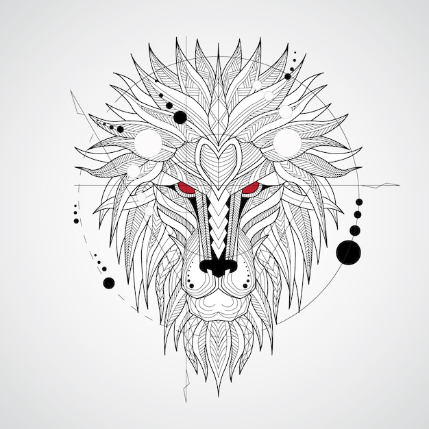 Geometrical lion design background