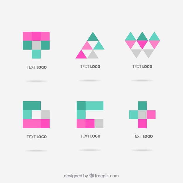 Free Vector geometrical logos collection