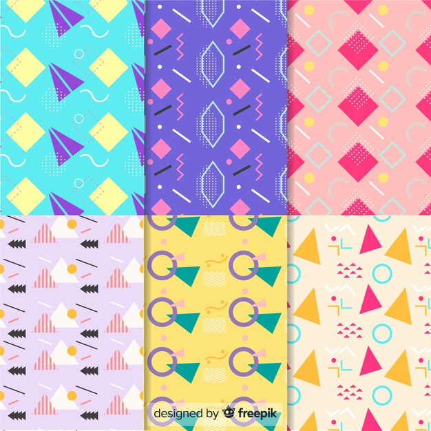 Geometrical and memphis pattern collection