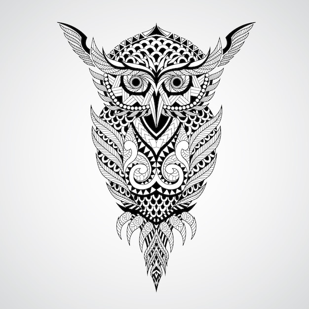 Geometrical owl design background