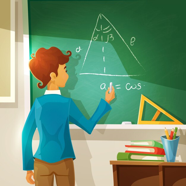 Geometry Lesson Cartoon Illustration 