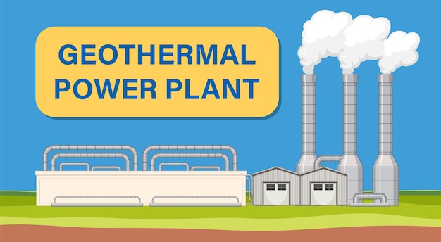 Free Vector geothermal power plant banner design