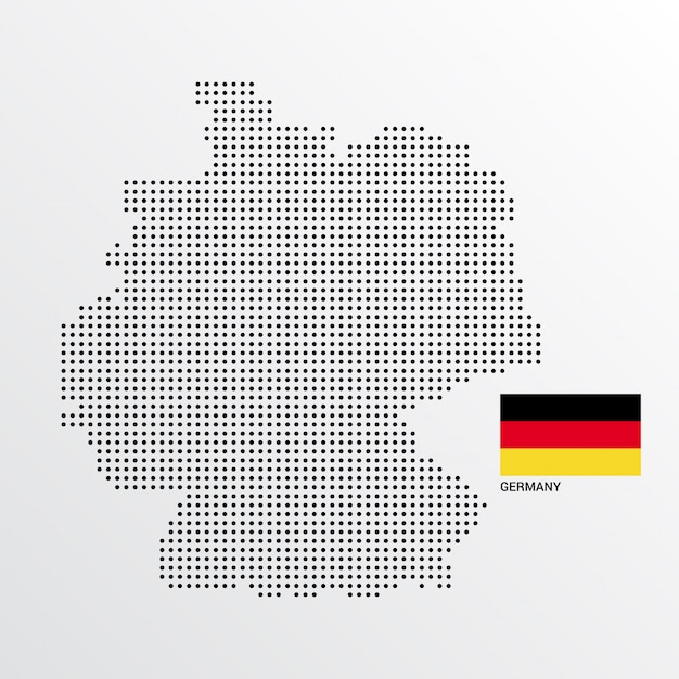 Germany Map design with flag and light background vector 