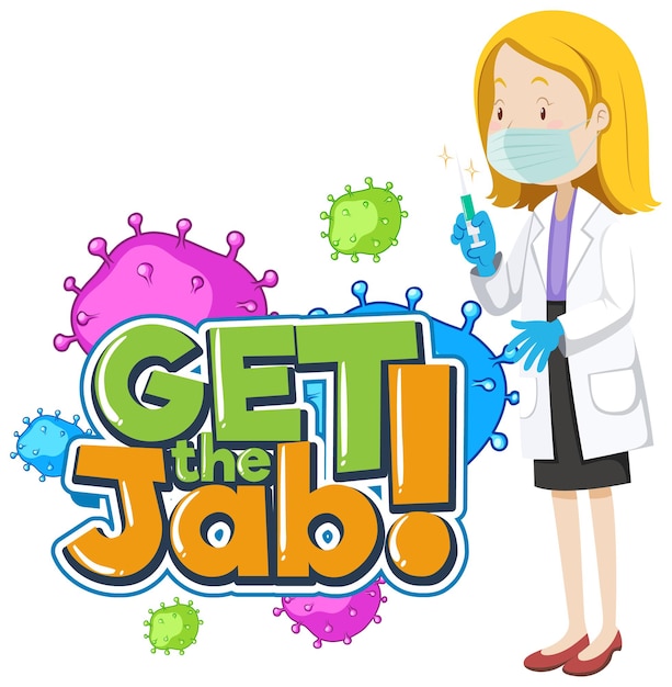 Get the Jab font  with a female doctor cartoon character