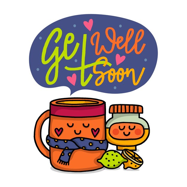 Free Vector get well soon concept