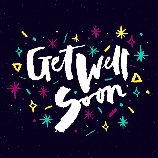 Free vector get well soon lettering quote