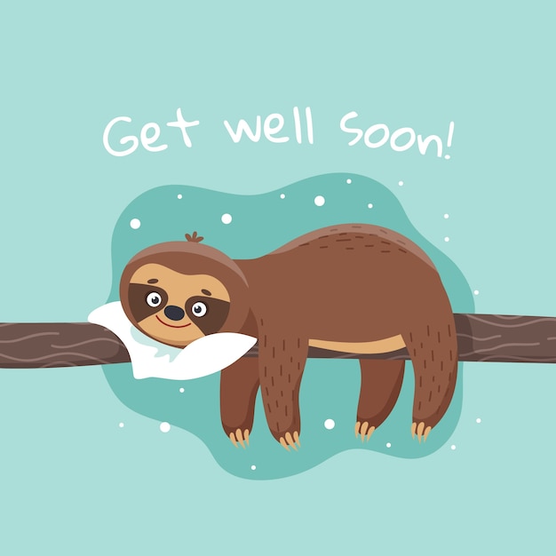 Free Vector get well soon message with character concept