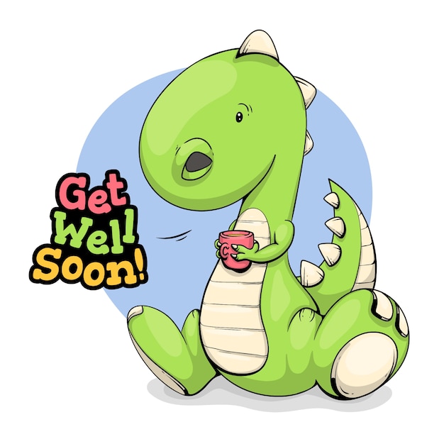 Get well soon with character message style