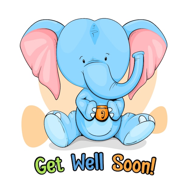 Free vector get well soon with character theme