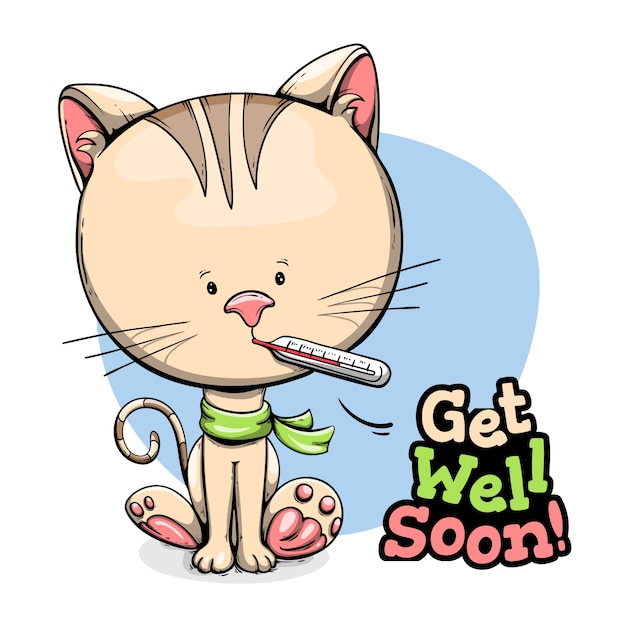 Get well soon with a cute character