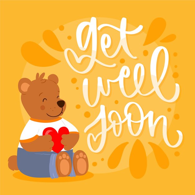 Get well soon with a cute character