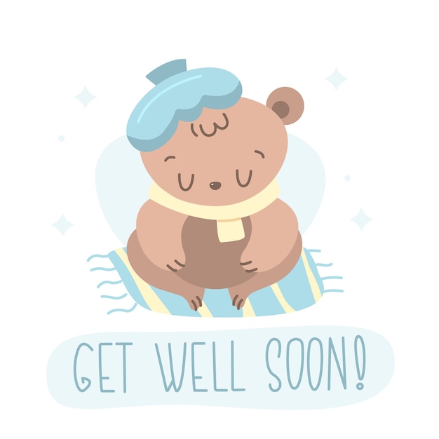 Get well soon with a cute character