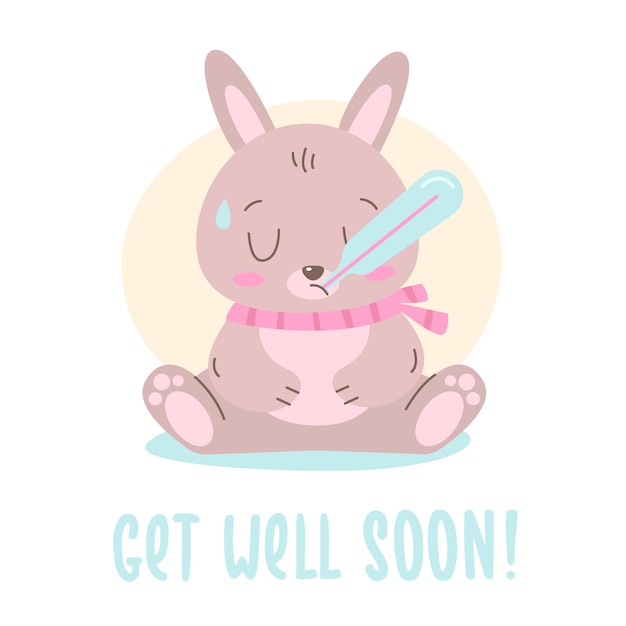 Get well soon with a cute character