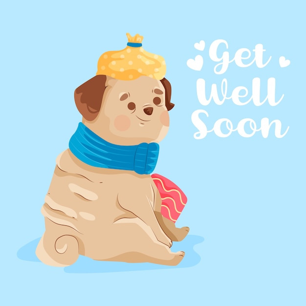 Get well soon with a cute character