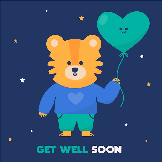 Get well soon with a cute character