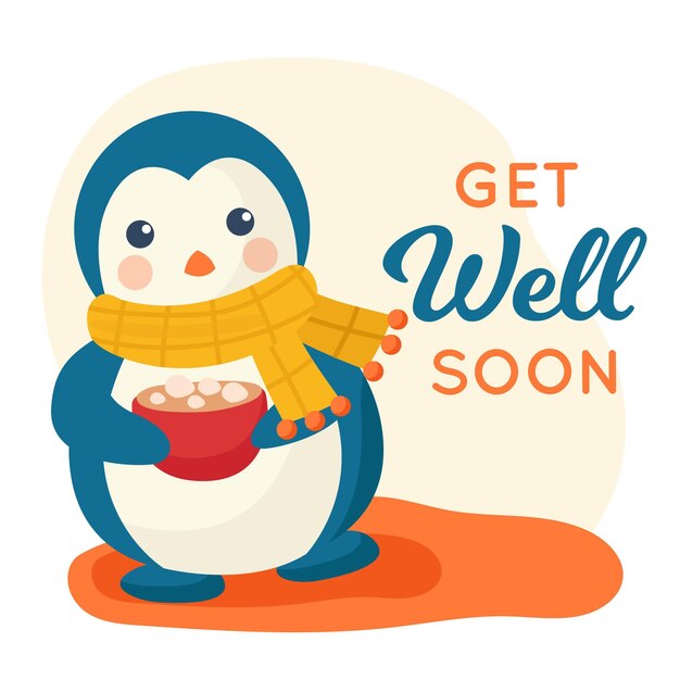 Get well soon with a cute character